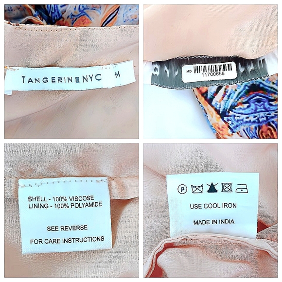 Tangerine NYC Geometric Print Mini Dress Sleeveless Size M Pockets Multicolor - Picture 9 of 9